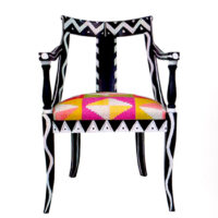 Vito Scamarcia MIAMI - poltroncina in legno, acrilico e tappezzeria