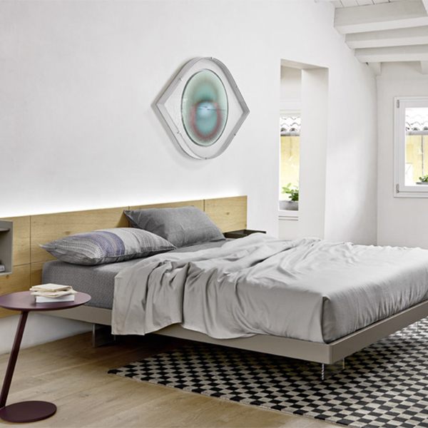 Letto Ecletto con testiera legno Sangiacomo